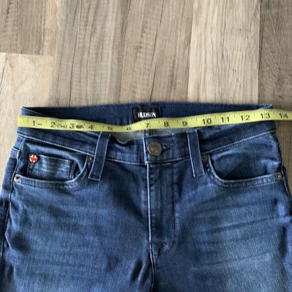 Hudson Shorts Womens 26 Blue Denim Dark Wash Raw Hem Cut Offs Fallon - Picture 2 of 8
